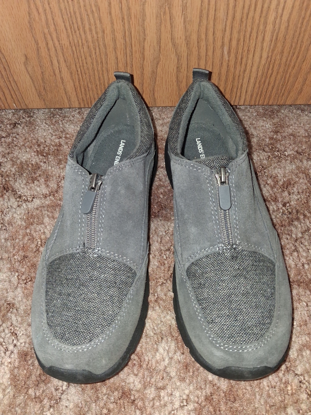 Lands' End Gray Slip-On Women's Casual Loafers - Picture 2 of 6
